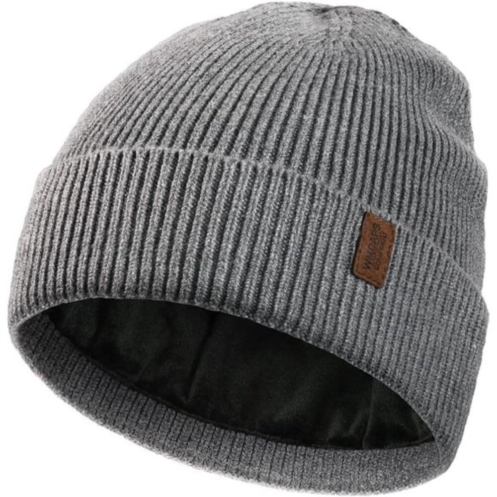 New Winter Beanie for Men Women, Fleece Lined Beanie Soft Warm Knit Hat Ski